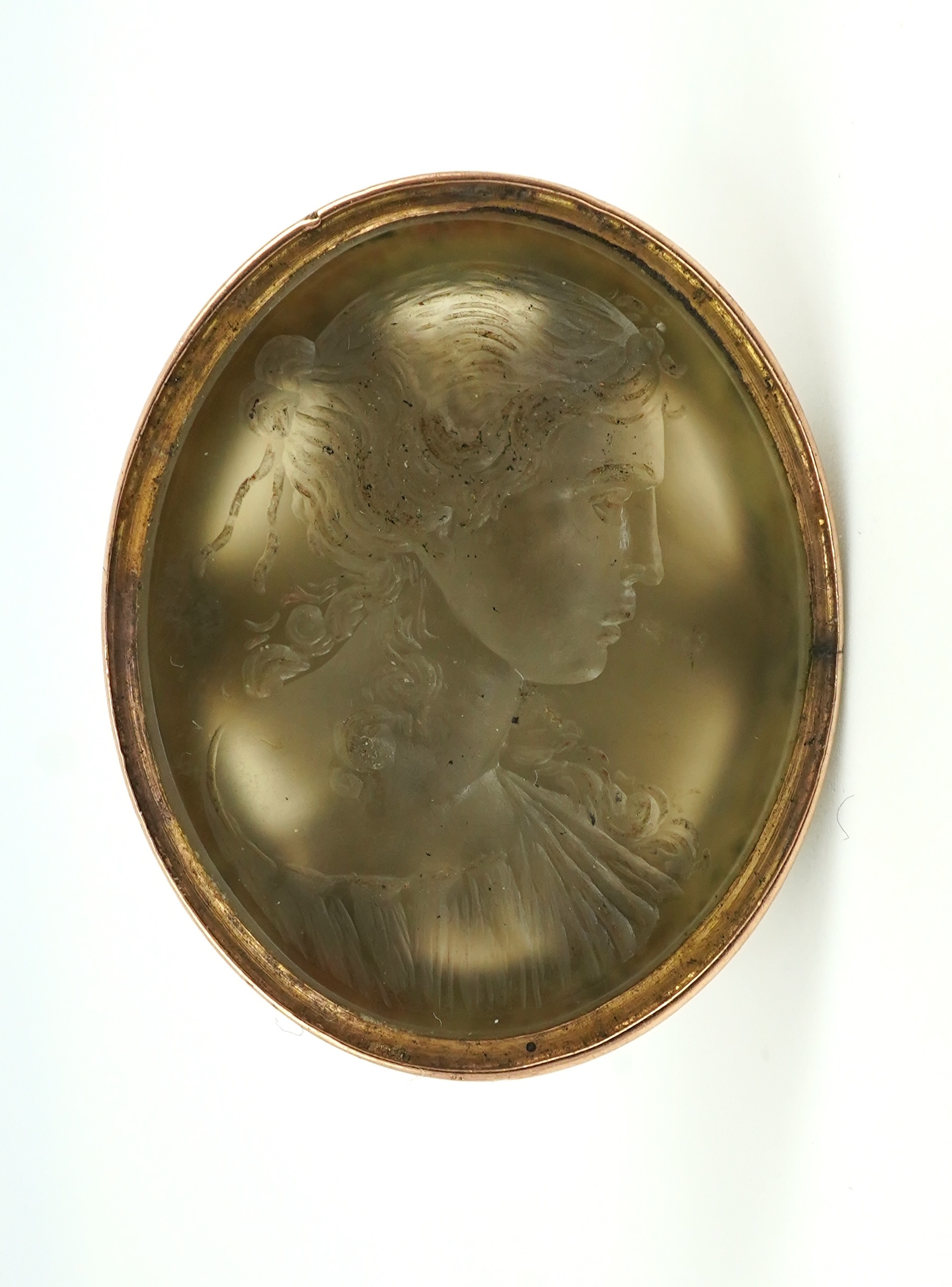 A Georgian chalcedony intaglio fob seal, circa 1800